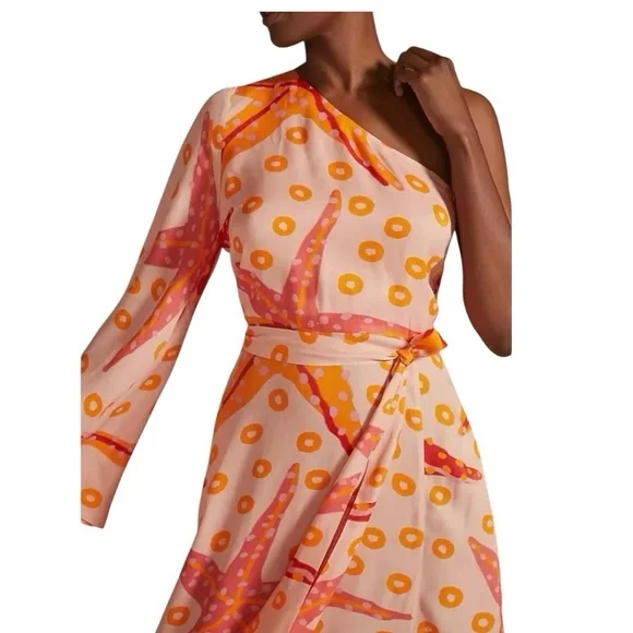 Farm Rio x Anthropologie / Starfish Maxi Dress / One Shoulder Elegant Dress - Picture 3 of 4